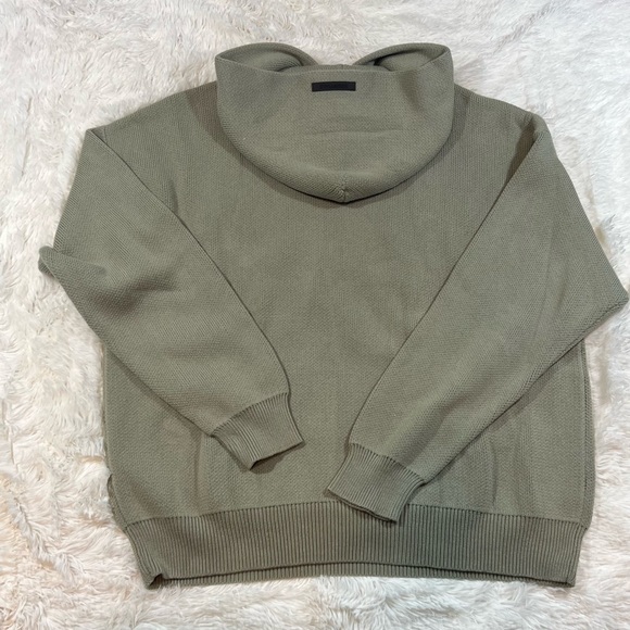 Fear of God Essentials Knit Hoodie 'Olive' - Picture 3 of 7